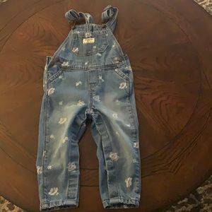 Barley used toddler girl 18M Oshkosh floral overalls